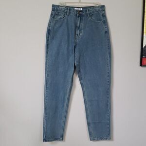 NWT THCreasa Denim Collection High Waisted Mom Barrel Jeans sz 30 long